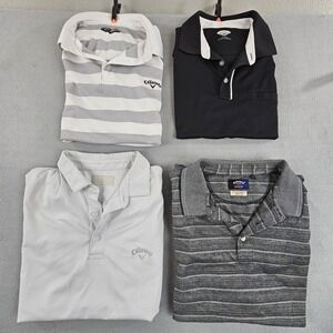Callaway Golf Polo Shirts Mens XL Lot of 4 Gray Black White Performance